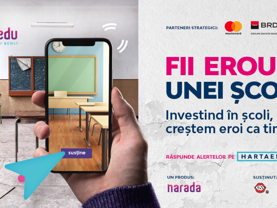 Fii și tu eroul unei școli! Narada lansează HartaEdu, platforma-voce a școlilor din România