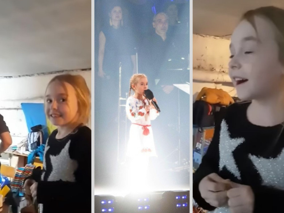 Fetița de 7 ani care a cântat „Frozen” într-un buncăr din Kiev, a ajuns în Polonia și a interpretat imnul Ucrainei în fața a zeci de mii de oameni