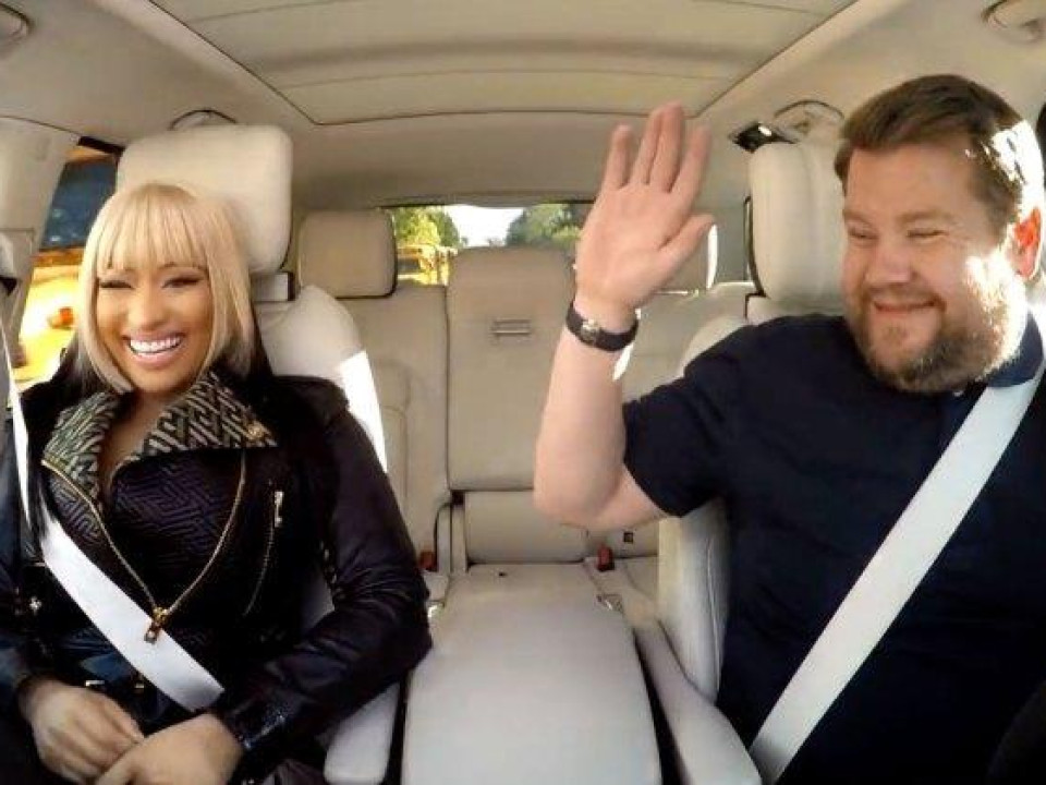 A revenit emisiunea „Carpool Karaoke”: Nicki Minaj a făcut show în mașină, alături de James Corden