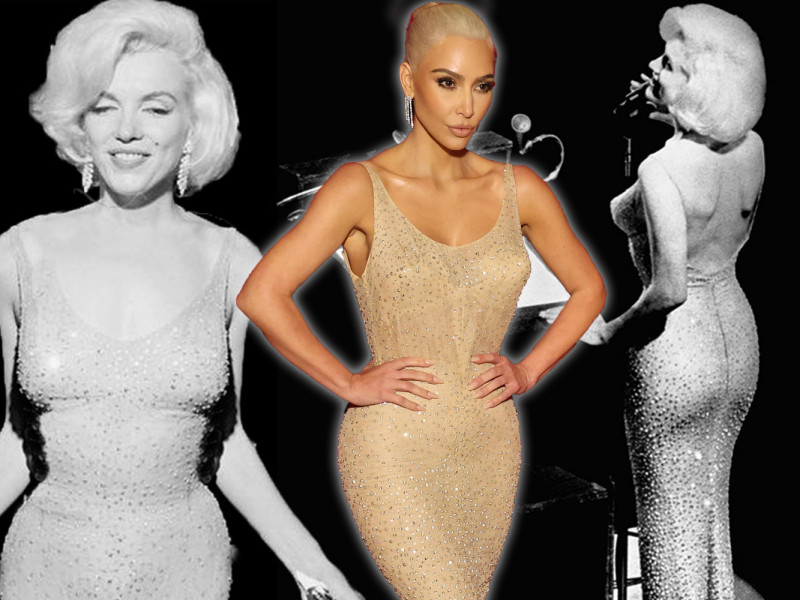 Colecționarii de artă sunt revoltați pe Kim Kardashian și au publicat imagini cu modul în care vedeta „a distrus pentru totdeauna rochia lui Marilyn Monroe”