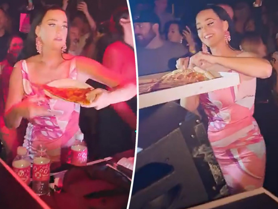 Katy Perry a aruncat cu felii de pizza în public în timpul unui concert