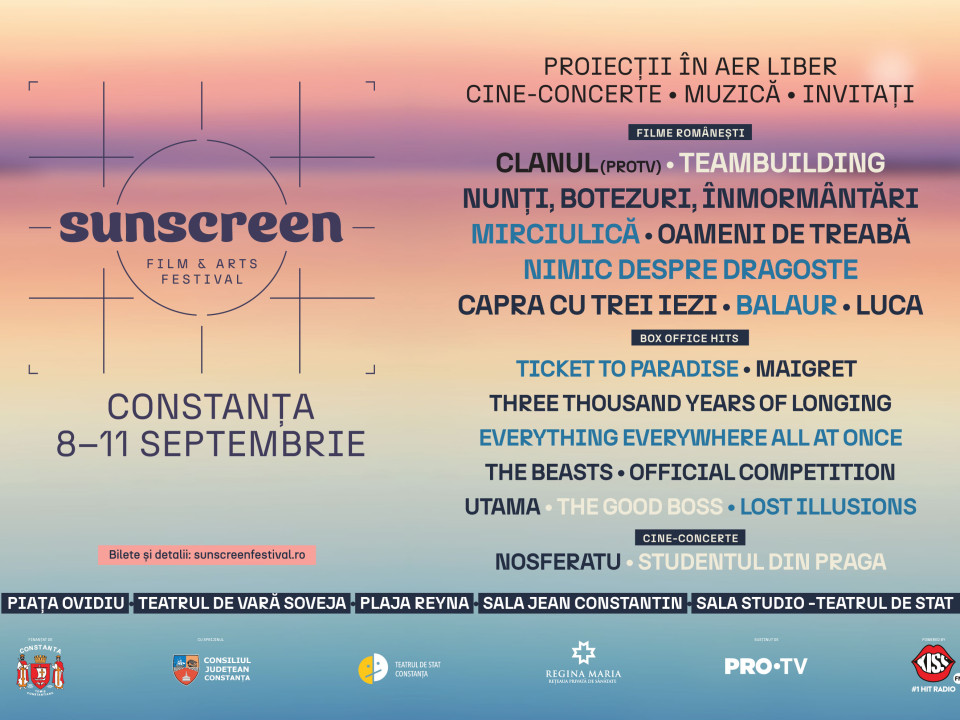 Cele mai așteptate filme ale anului se văd la prima ediție Sunscreen Film & Arts Festival în Constanța