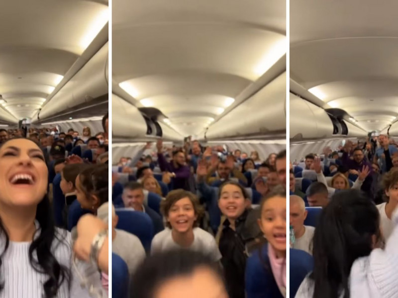 Andra a făcut spectacol într-un avion pe ruta București – Cluj, iar pasagerii au cântat alături de ea