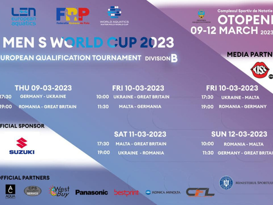Show în apă! Începe turneul european de calificare al Diviziei B al Cupei Mondiale 2023, la polo masculin seniori
