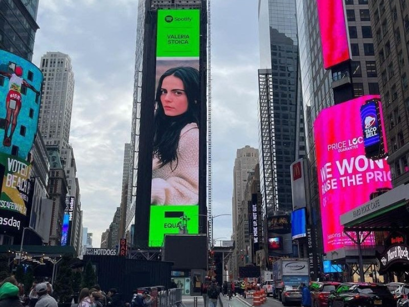 Valeria Stoica a fost inclusă în campania globală EQUAL Spotify - ea a apărut pe un billboard imens din Times Square
