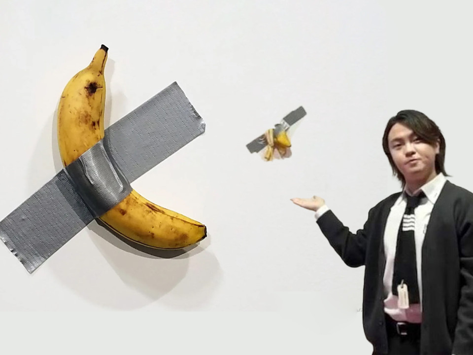 Povestea studentului care a mâncat o banană de 120.000 de dolari pentru că-i era foame