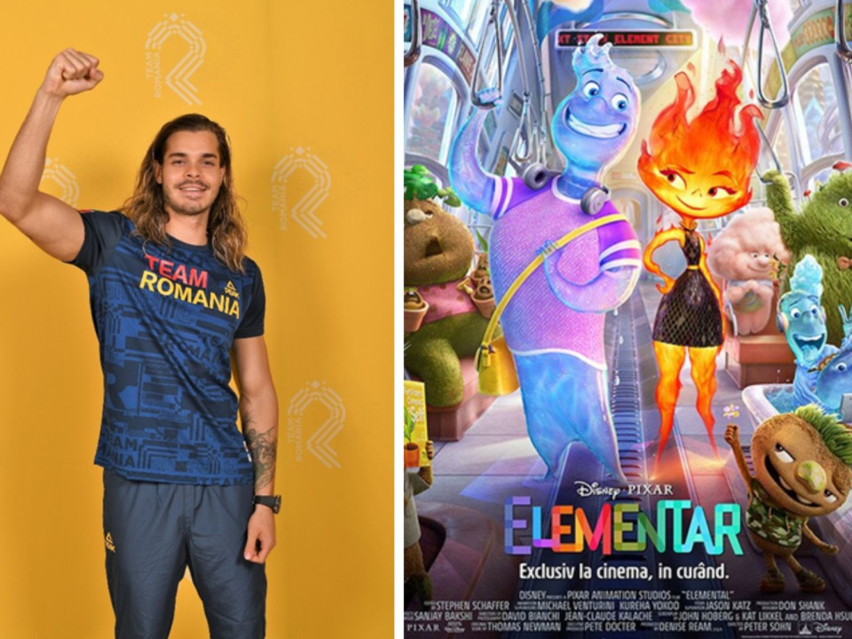 Robert Andrei Glință, campion mondial la natație, își împrumută vocea personajului Alan din noua animație Disney, „Elementar”