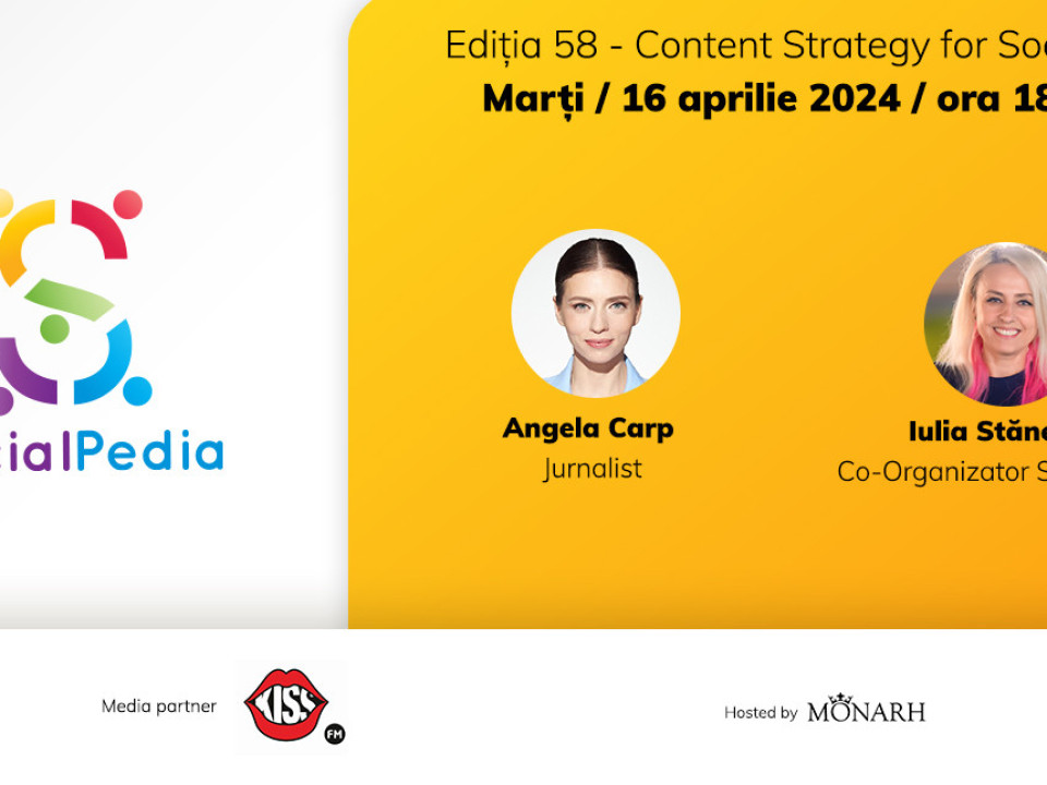 SocialPedia 58: Cum facem o strategie relevantă de conținut pentru social media, cu Angela Carp și Iulia Stănescu