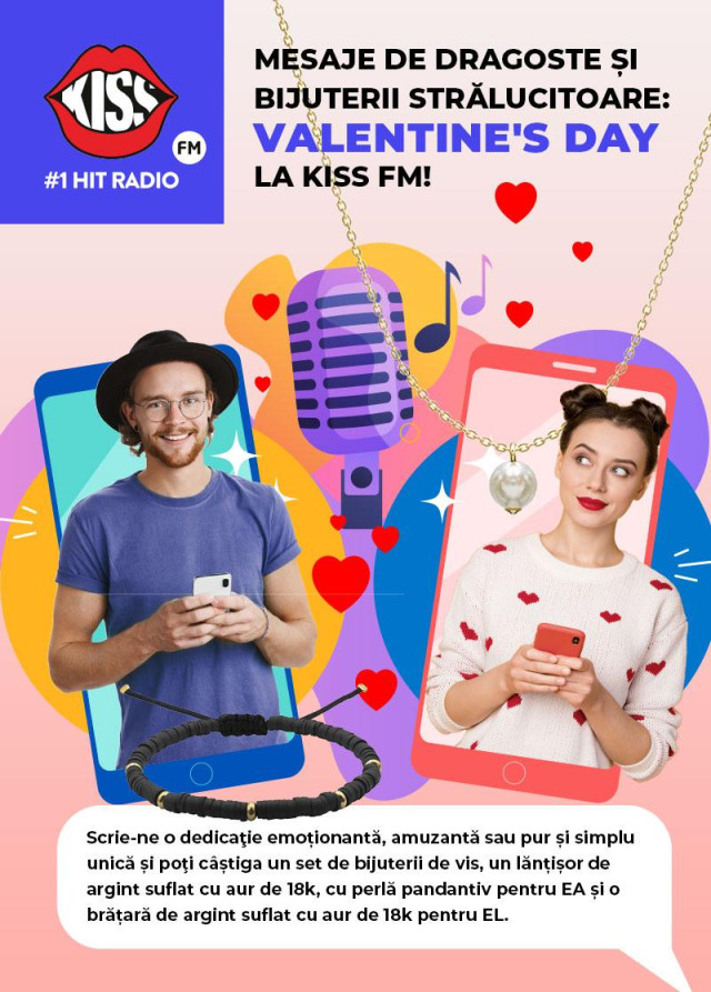 🎉 Mesaje de dragoste și bijuterii strălucitoare: Valentine's Day la Kiss FM! 🎉